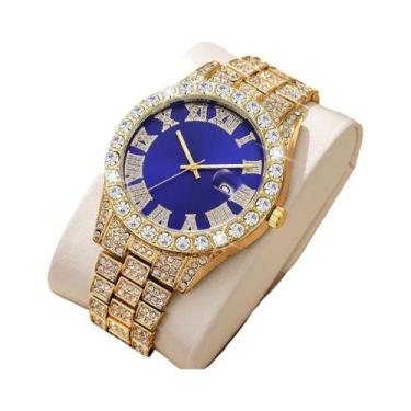 Imagem de Relógio De Luxo Masculino Com Diamantes, Pulseira De Aço Inoxidável, R