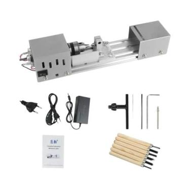 Imagem de Mini Torno De Madeira 12-24V Para Bricolagem, Ferramenta Rotativa Para