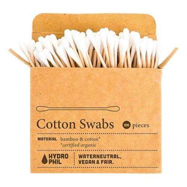 Imagem de Caixa com 100 Hastes Flexíveis de Algodão com Haste de Bambu Vegano - 