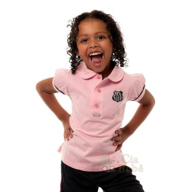Imagem de Camisa Infantil Santos Rosa Gola Polo Oficial