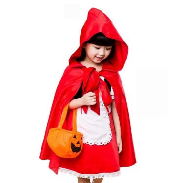 Imagem de Fantasia Infantil Chapeuzinho Vermelho Vestido Capa e Bolsa