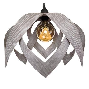 Imagem de Luminaria Pendente Madeira Sala Mesa Bancada Lúpulo G Cinza