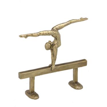 Imagem de Escultura Decorativa Ginasta em Resina Bronze 24cm 16687-PL