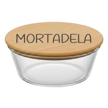 Imagem de Pote Hermético Redondo Vidro e Tampa de Bambu (930 ml) Mortadela - Cas