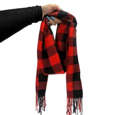Imagem de Cachecol Lenço Feminino Para Inverno Redstar Winter Em Xadrez Poliéste