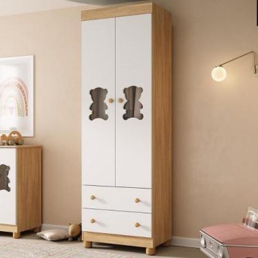 Imagem de Guarda-roupa Infantil 62cm 2 Portas com Vidro e 2 Gavetas Fofura Multi