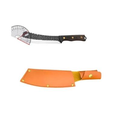 Imagem de Faca De Chef Artesanal Em Aço Inoxidável Com Cabo De Madeira, Cutelo D