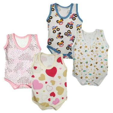 Imagem de Kit 2 Peças Body Bebê Regata Estampado Verão Menino Menina - Koala Bab