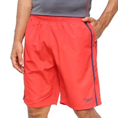 Imagem de Bermuda de Natação, Speedo, Bold, Microfibra com Recortes Contrastantes, tamanho G - Laranja/Azul
