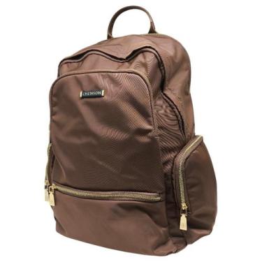 Imagem de Mochila Feminina Ajustável Original Fibra Twill Chenson, Cafe, UN
