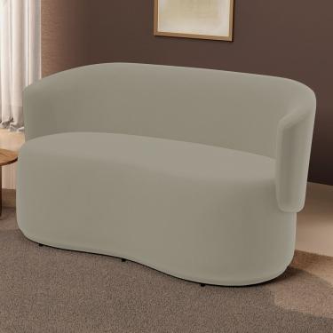 Imagem de Poltrona Namoradeira Aisha Orgânica 2 Lugares Veludo Bege Desk Design