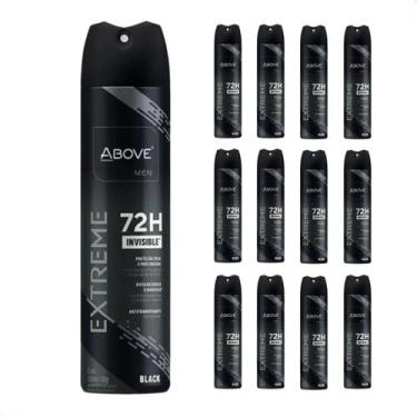 Imagem de Kit 12 - Desodorante Aerossol Above Extreme Black Men 150Ml