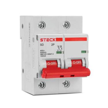 Imagem de Disjuntor steck din 2p 080a curva c 10ka sdd2c80 branco