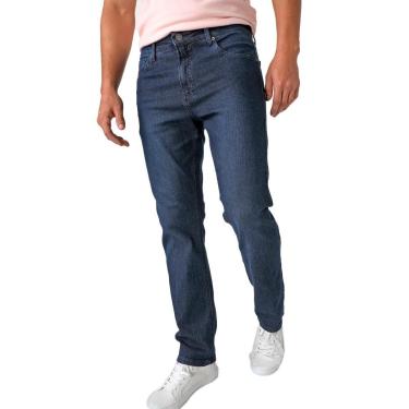 Imagem de Calça Calvin Klein Jeans Masculina Straight Five Pockets Azul Marinho-Masculino