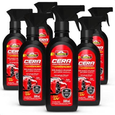 Imagem de Kit 6 Ceras Cristalizadora Liquida com Carnaúba Proteção Uv Automotivo
