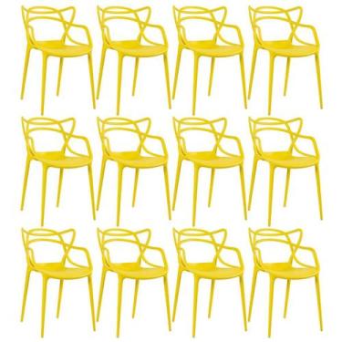 Imagem de Kit 12 Cadeiras Laráz Master Allegra de Jantar - Amarelo - Laraz