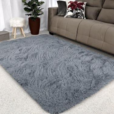 Imagem de Tapete Sala 2,00x1,50 Peludo 4 Cm De Altura Shaggy Promoção Cor:Cinza 