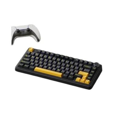 Imagem de Teclado Mecânico Gamer Sem Fio Bluetooth E Com Fio RGB Layout 75% Perf