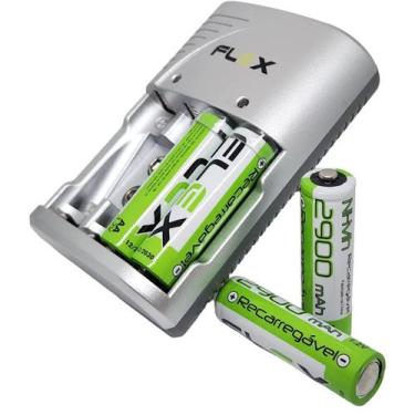 Imagem de Carregador de Pilha COM 4 Aa Flex Fx-x16-4p - ELETRONICA CASTRO