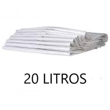 Imagem de Saco para Lixo Saco de Lixo Branco 20 Litros - Pacote com 100 Und. Reforçado para Desca...