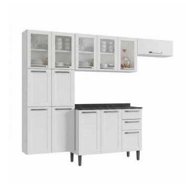 Imagem de Cozinha Modulada Compacta em Aço 4 Peças 13 Portas Sendo 3 com Vidro 2