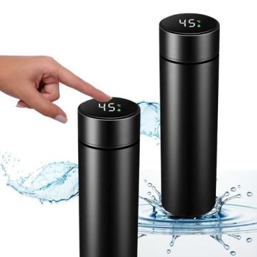 Imagem de Garrafa Térmica Inoxidável com Medidor de Temperatura em LED - 500ml -