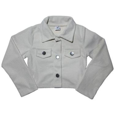 Imagem de Casaco Blazer Veludo Infantil Menina Cotelê - 2L Kids, Creme, 4