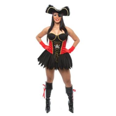Imagem de Fantasia Pirata Luxo Feminino Adulto - Jade Fashion, M