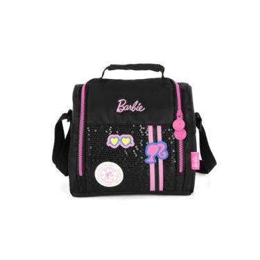 Imagem de Lancheira Térmica Barbie Paetê Patch Preto LA49933BB Luxcel