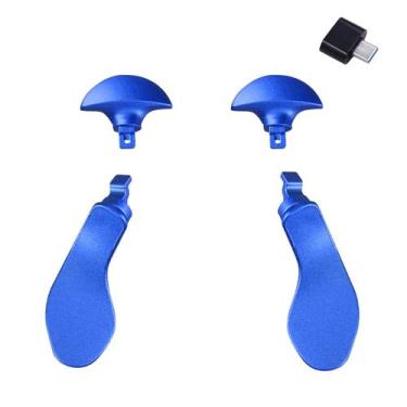 Imagem de 4 peças de palhetas traseiras de metal para PS5 DualSense Edge azul - 