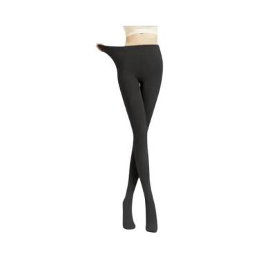 Imagem de Leggings Femininas Forradas Com Lã De Pérola, Calças Térmicas Grossas 