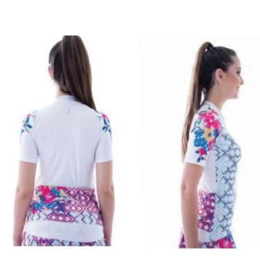 Imagem de Camiseta Ciclismo Feminina Elite Branco Estampa, TAM GG