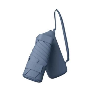 Imagem de Guarda-chuva Compacto Preto Portátil De Cinco Dobras Com Proteção UV, 