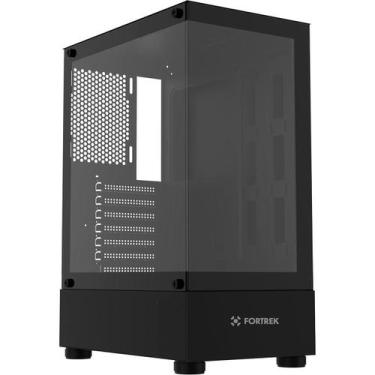 Imagem de Gabinete gamer mid tower sem fan sem fonte fortrek crystal preto 86948