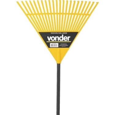 Imagem de Vassoura Plástica para Grama 3129120000 com 22 Dentes Amarelo Vonder 5