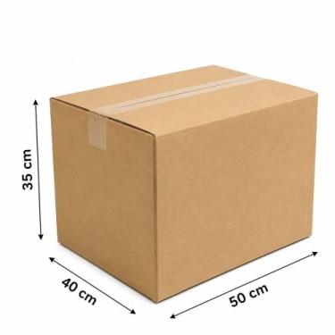 Imagem de Caixa de Papelão Grande 50x40x35 cm - 5 Caixas Novas Transporte Resist