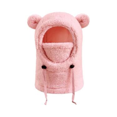Imagem de Gorro Unissex Com Orelhas De Urso, Máscara Integrada E Cachecol Para O