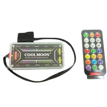 Imagem de Controladora RGB COOLMOON 12v 5a 4 Pinos Fans LED - Generic