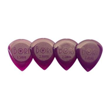 Imagem de Palheta BORI Drip SAN Gel Roxa Ponta Fina GRIP para Violão Guitarra e 