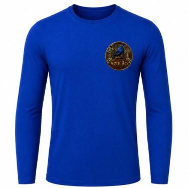 Imagem de Camisa Uv +50 Pássaro Azulão - Proteção Solar cor:Azul RoyalTamanho:P 
