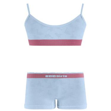 Imagem de Conjunto Top de Alça e Calcinha Boxer Infantil Azul - Zee Rucci, G