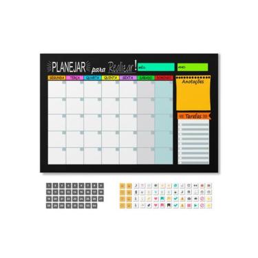 Imagem de Quadro Planejador Calendário Mensal 40x60cm + 91 Imãs - JB Criações
