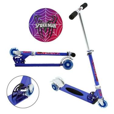 Imagem de Patinete Scooter Marvel SpiderMan Infantil Azul de Alumínio - DM Radic