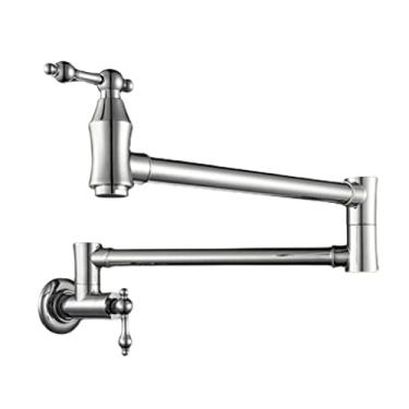 Imagem de Pkfinrd Torneira dobrável de parede para pia dupla com tomada estendida, duas alças de fechamento de cozinha com torneira única de água fria (cor: estilo 1)