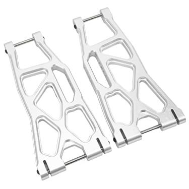 Imagem de Braços de suspensão inferiores traseiros dianteiros RC, liga de alumínio de alta resistência RC Metal dianteiro traseiro Braços inferiores pesados ​​para TRAXXAS para carro 1/5 RC(Prata)