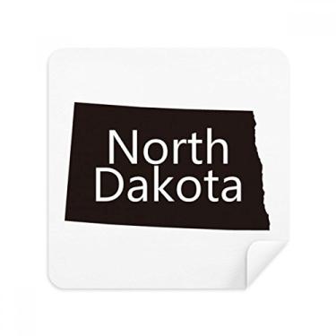 Imagem de Tecido de camurça com contorno do mapa dos EUA da Dakota do Norte dos EUA, pacote com 2