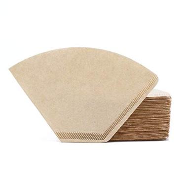 Imagem de Segarty Filtro de Café Cone, 200pcs, Flat Cone, Papel Marrom Natural, Compatível com Cafeteira