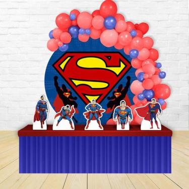 Imagem de Kit Festa Kit Festa Painel Redondo Decoração Infantil Superman Super H