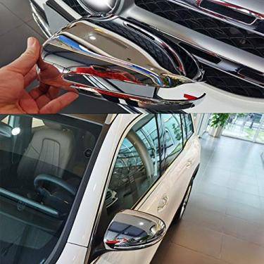 Imagem de 2 peças de guarnições de capa de espelho retrovisor lateral cromada de prata ABS para Benz GLB X247 2020 2021