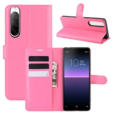 Imagem de YUNCHAO Caixa de telefone Para Sony Xperia 10 Ii Litchi Texture Horizontal Flip Case Protetora com Slips & Cartões Slots & Carteira capa para celular